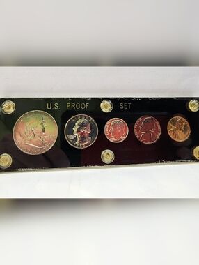 1962 US Mint 90% Silver Proof Set 5 Coins in Sealed Capital Holder